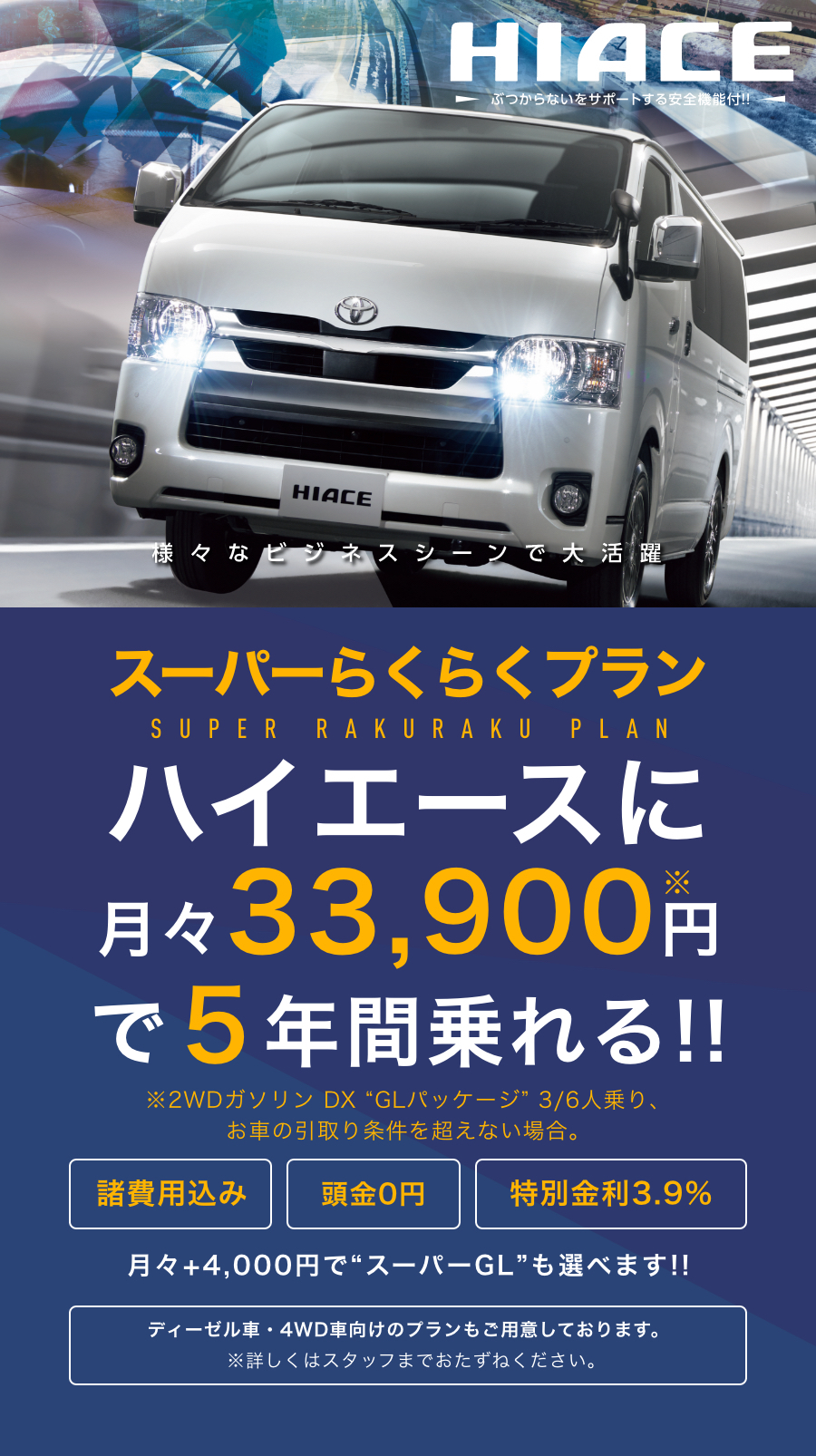 最大66 Offクーポン 月額32 0円 楽乗りcar 新車 トヨタ ハイエースバン 2wd 00ガソリン スーパーgl 2 5人乗り 5ドア ロングバン 標準ボディ 標準ルーフ 標準フロア 6a T Fucoa Cl