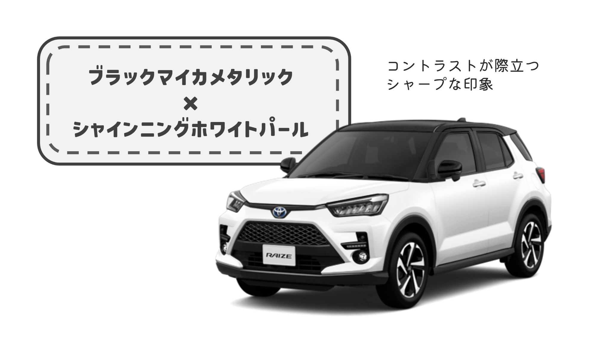 ライズ_ボディカラー_ブラックマイカメタリック×シャイニングホワイトパール